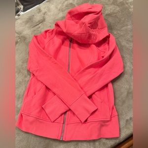 Lululemon, Scuba Hoodie, Full Zip, Women, size 12, pink/orange sorbet color